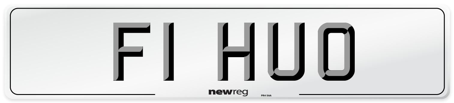 F1 HUO Number Plate from New Reg